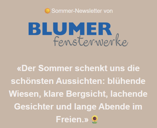 Newsletter Sommer 2026